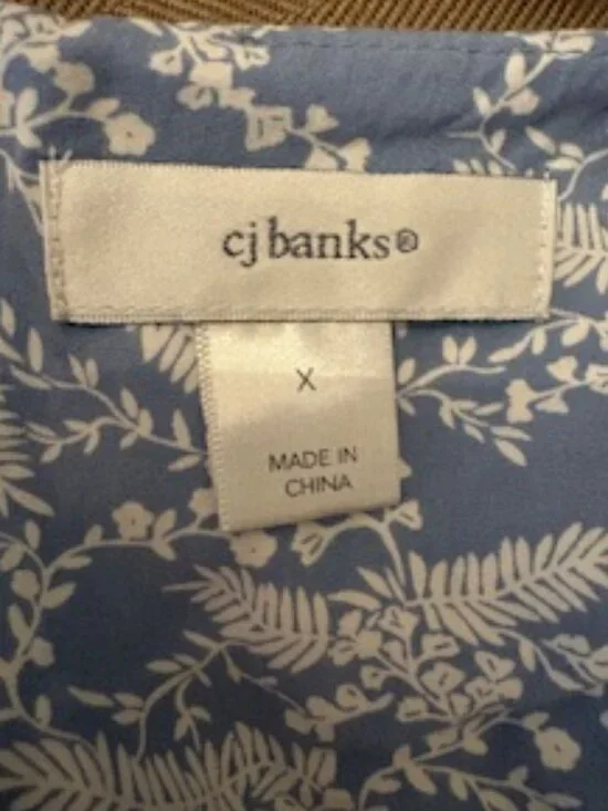 🌸 CJ Banks Blue Floral Dress – Size XL (Gently Used) - Picture 2 of 6